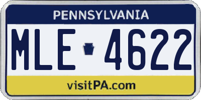PA license plate MLE4622