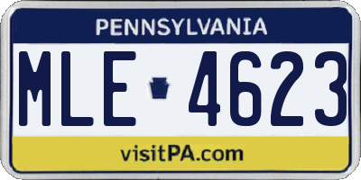 PA license plate MLE4623