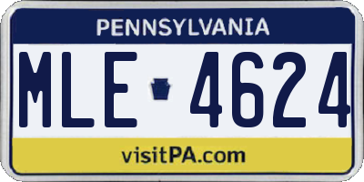 PA license plate MLE4624