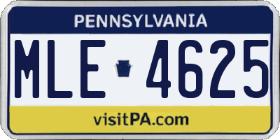 PA license plate MLE4625