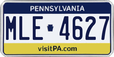 PA license plate MLE4627