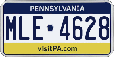 PA license plate MLE4628