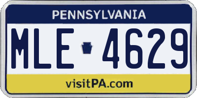 PA license plate MLE4629