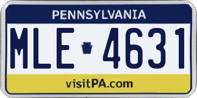 PA license plate MLE4631