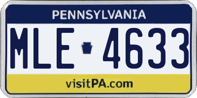PA license plate MLE4633
