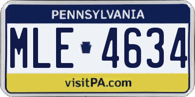 PA license plate MLE4634
