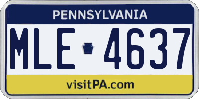 PA license plate MLE4637