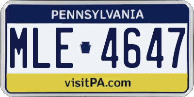 PA license plate MLE4647
