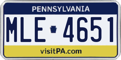 PA license plate MLE4651