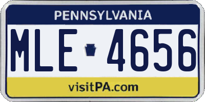 PA license plate MLE4656