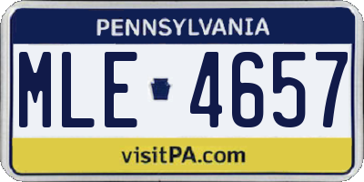 PA license plate MLE4657