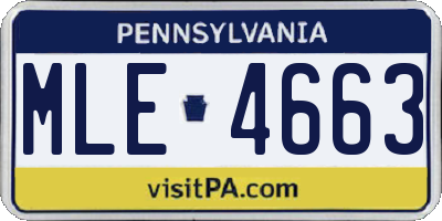 PA license plate MLE4663