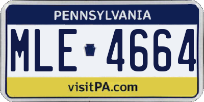 PA license plate MLE4664