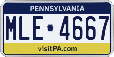 PA license plate MLE4667