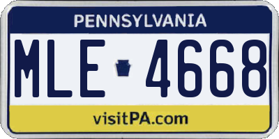 PA license plate MLE4668