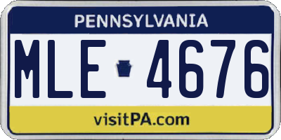 PA license plate MLE4676