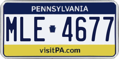PA license plate MLE4677