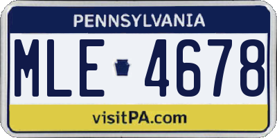 PA license plate MLE4678