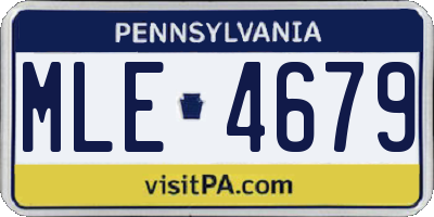 PA license plate MLE4679