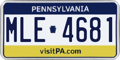 PA license plate MLE4681