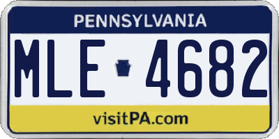 PA license plate MLE4682
