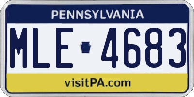 PA license plate MLE4683