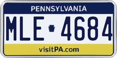 PA license plate MLE4684