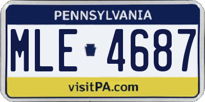 PA license plate MLE4687