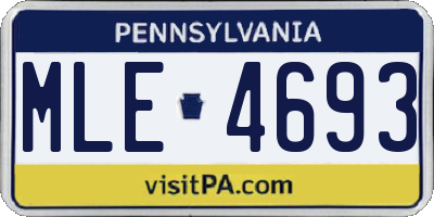PA license plate MLE4693
