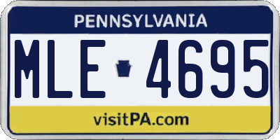 PA license plate MLE4695