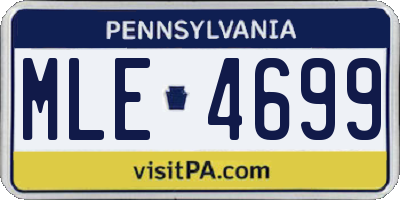 PA license plate MLE4699