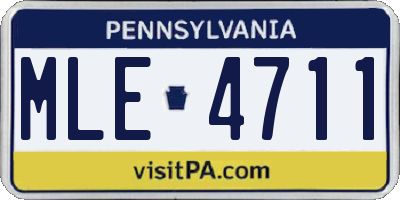 PA license plate MLE4711