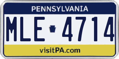 PA license plate MLE4714