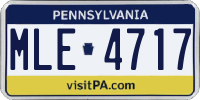 PA license plate MLE4717