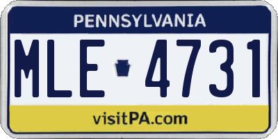 PA license plate MLE4731