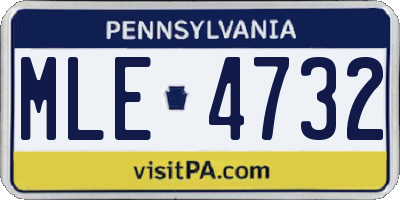 PA license plate MLE4732
