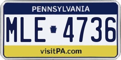PA license plate MLE4736