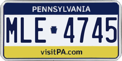 PA license plate MLE4745