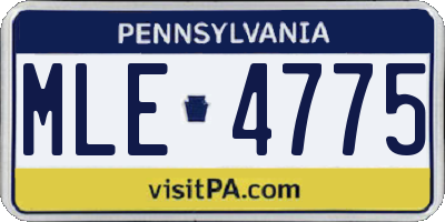 PA license plate MLE4775