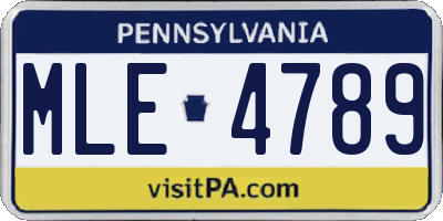 PA license plate MLE4789