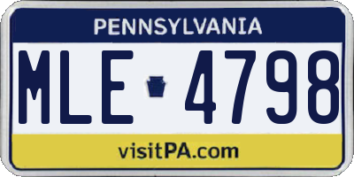 PA license plate MLE4798