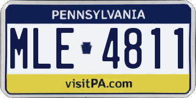 PA license plate MLE4811