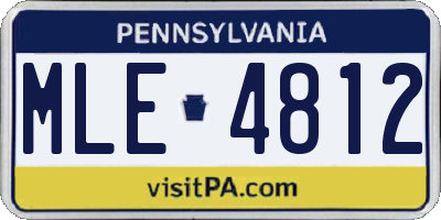 PA license plate MLE4812