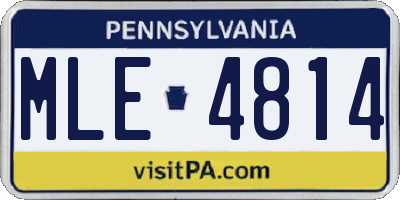 PA license plate MLE4814