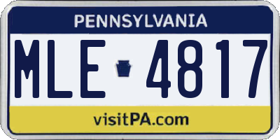 PA license plate MLE4817