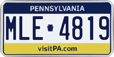 PA license plate MLE4819
