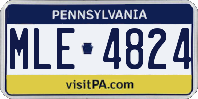 PA license plate MLE4824