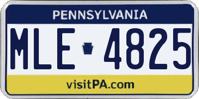 PA license plate MLE4825