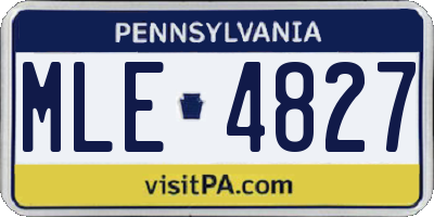 PA license plate MLE4827