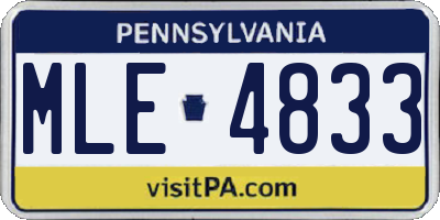 PA license plate MLE4833